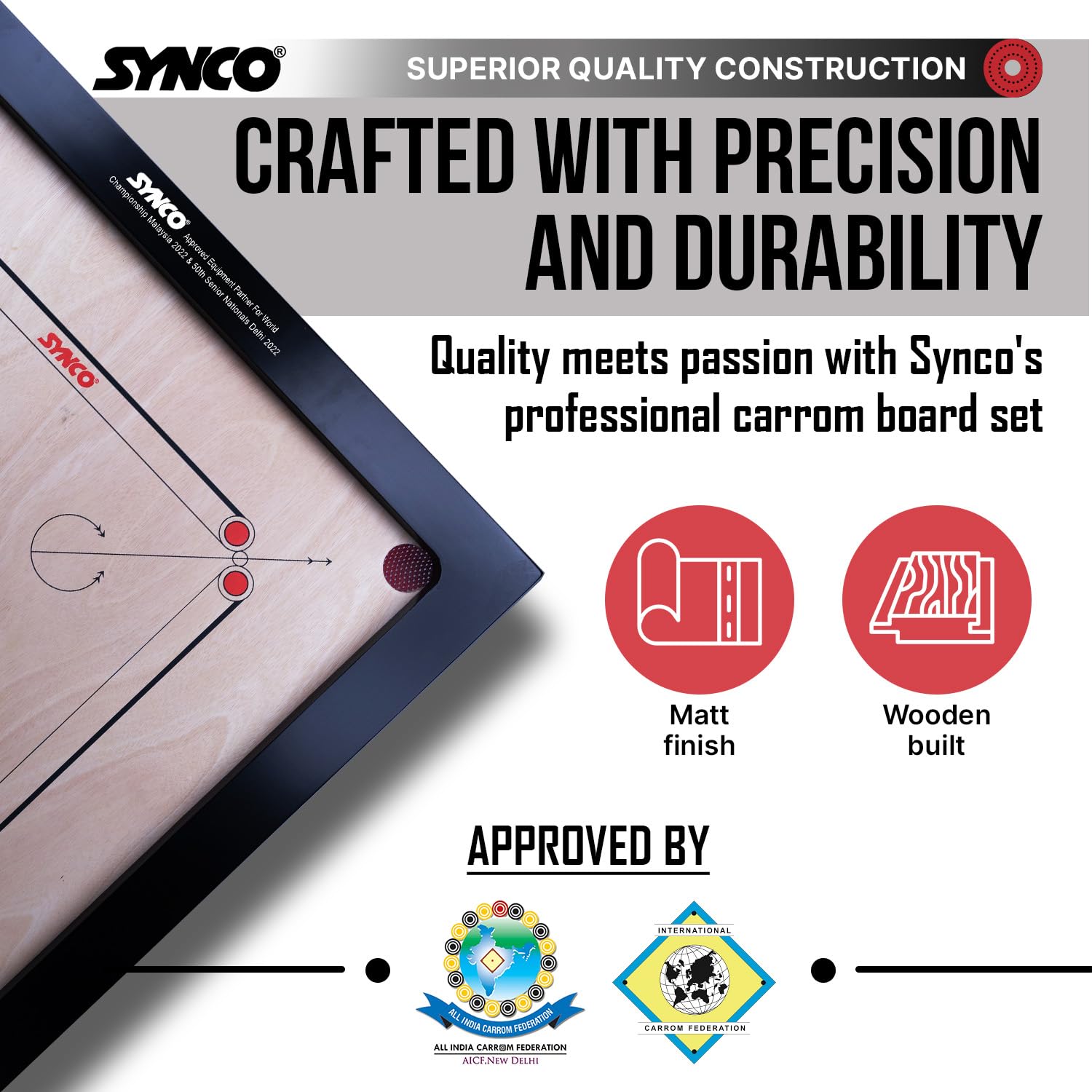 synco Wooden CarromBoard