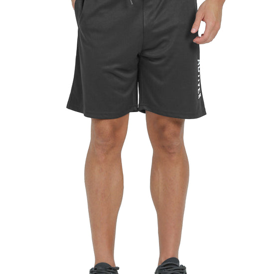 Synco Flex Active Sports Shorts for Men in Dark Grey colour front 
