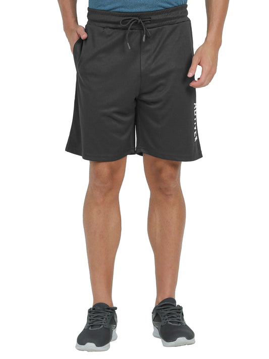 Synco Flex Active Sports Shorts for Men in Dark Grey colour front 