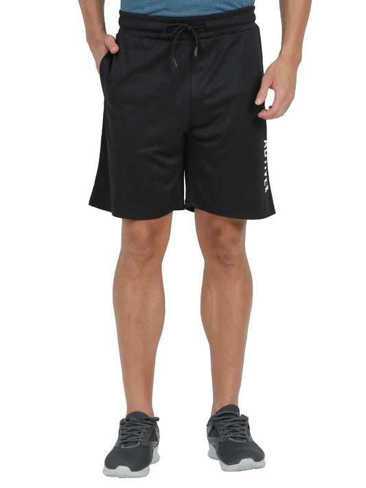 Synco Flex Active Sports Shorts for Men black front 