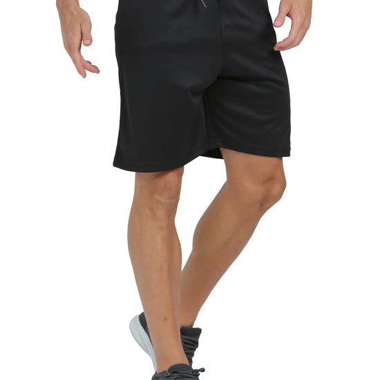 Synco Flex Active Sports Shorts for Men black side front 