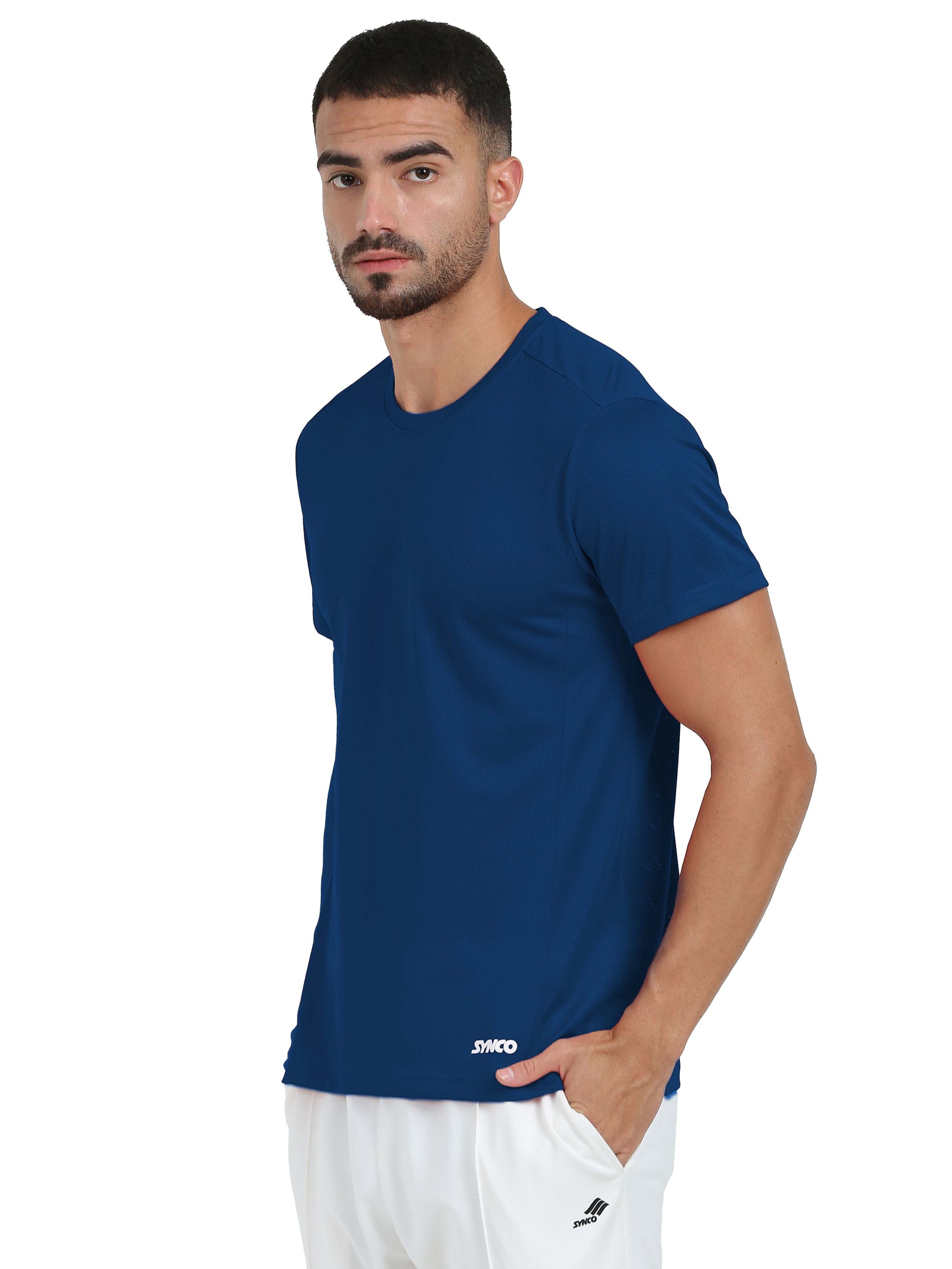 Synco Flo Fit SPorts Tshirt Blue side Front