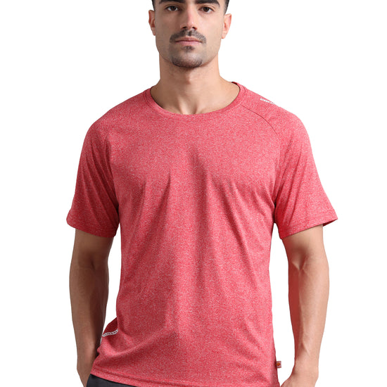 Synco Fusion Sports Tshirt for Men Red color front 