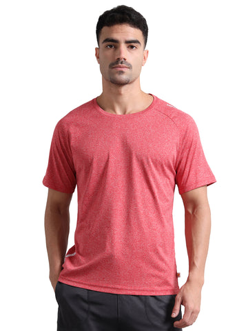 Synco Fusion Sports Tshirt for Men Red color front 