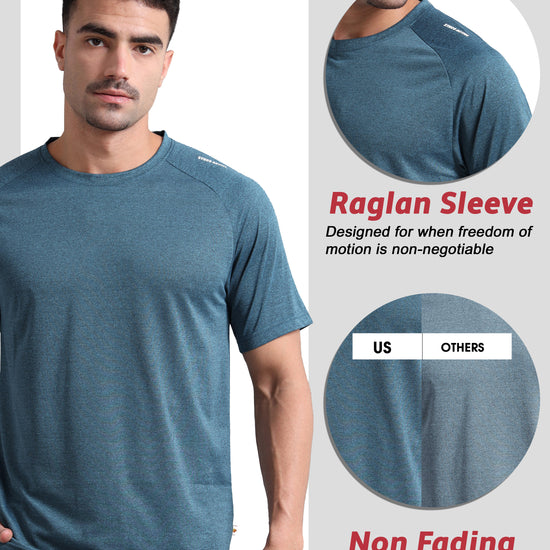 Synco Fusion Sports Tshirt for Men(Blue) -Ideal for Running,Gym features