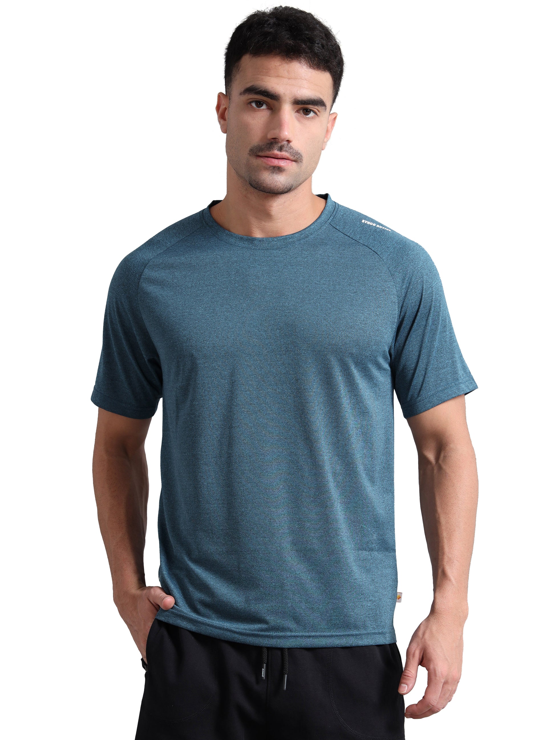 Synco Fusion Sports Tshirt for Men Blue color front