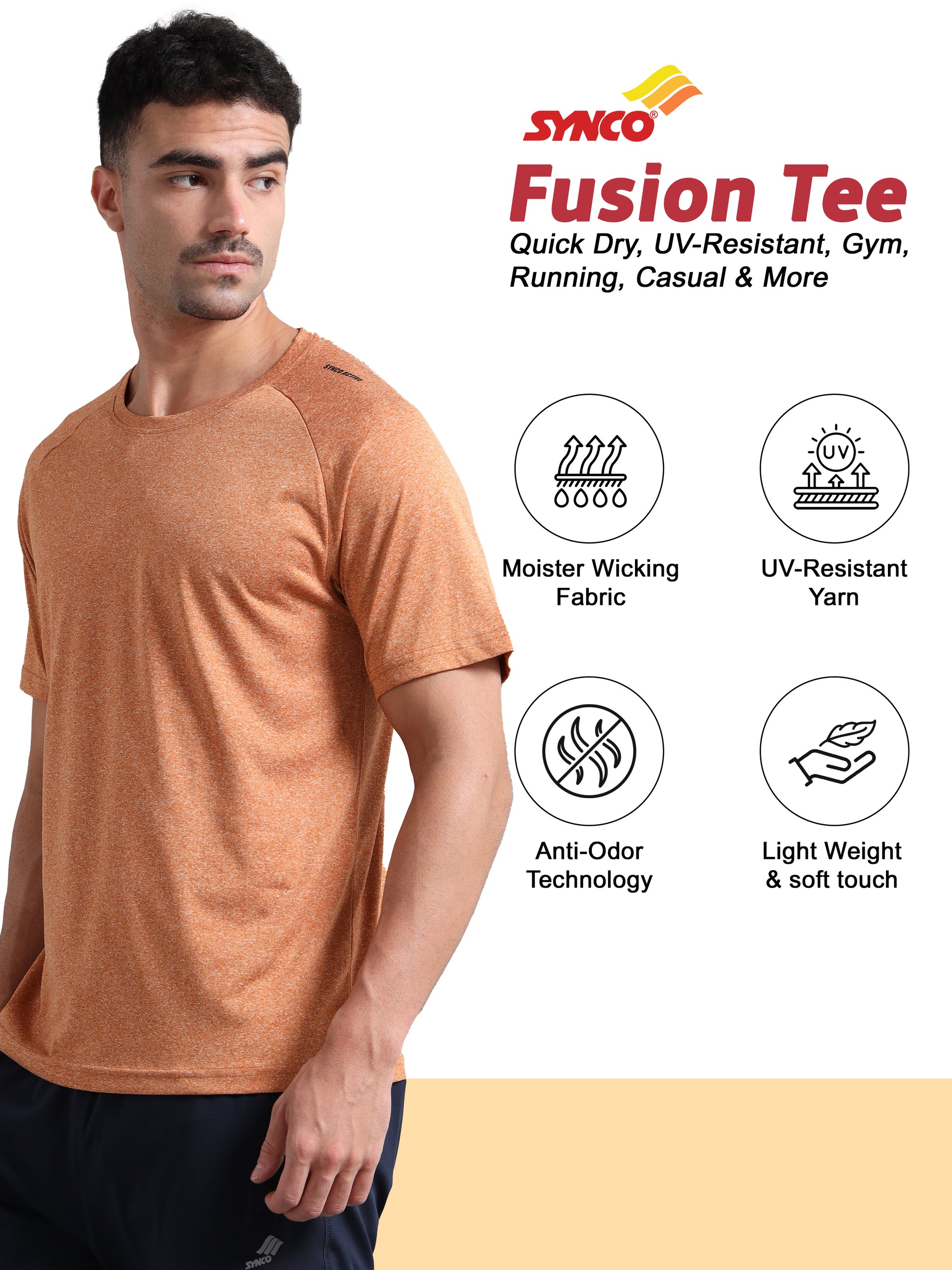 Synco Fusion Sports  Tshirt Men features advantages 