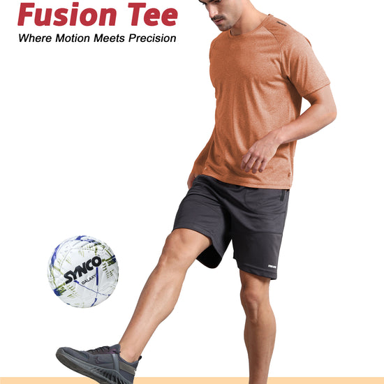 Synco Fusion Sports Tshirt for Men(Rust) -Ideal for Running,Gym