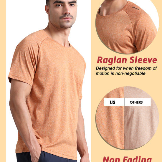 Synco Fusion Sports Tshirt for Men rust color features