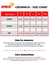 Synco Fusion Sports Tshirt for Men size chart