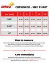 Synco Fusion Sports Tshirt for Men size chart
