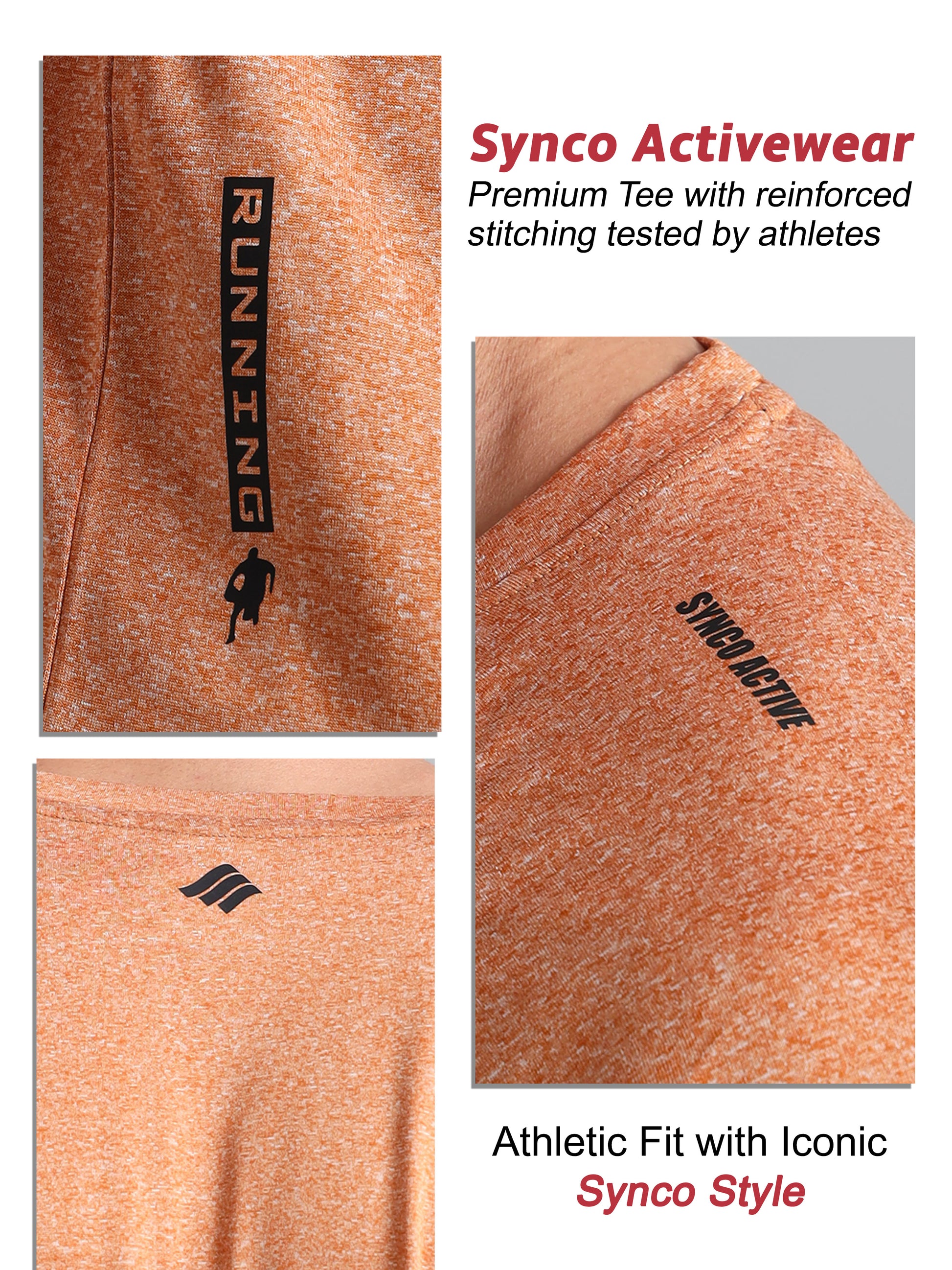 Synco Fusion Sports premium Tshirt Men rust color   
