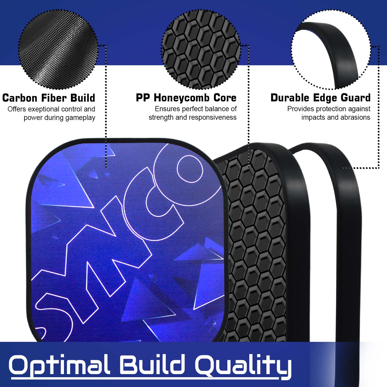 Strong Build Quality of Synco PickleBalls Paddles