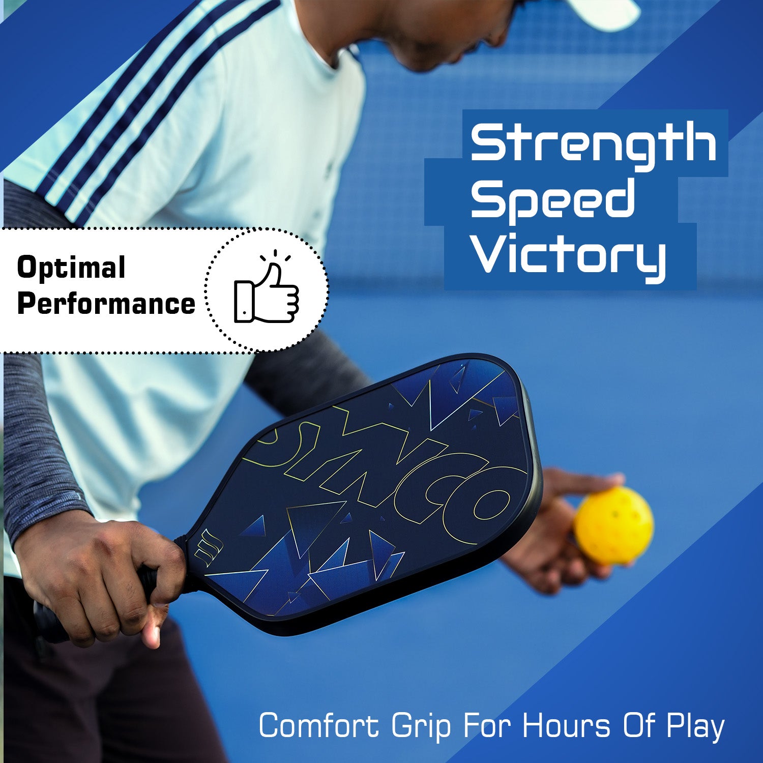 Strength of Synco Glory Pickleballs Paddles blue