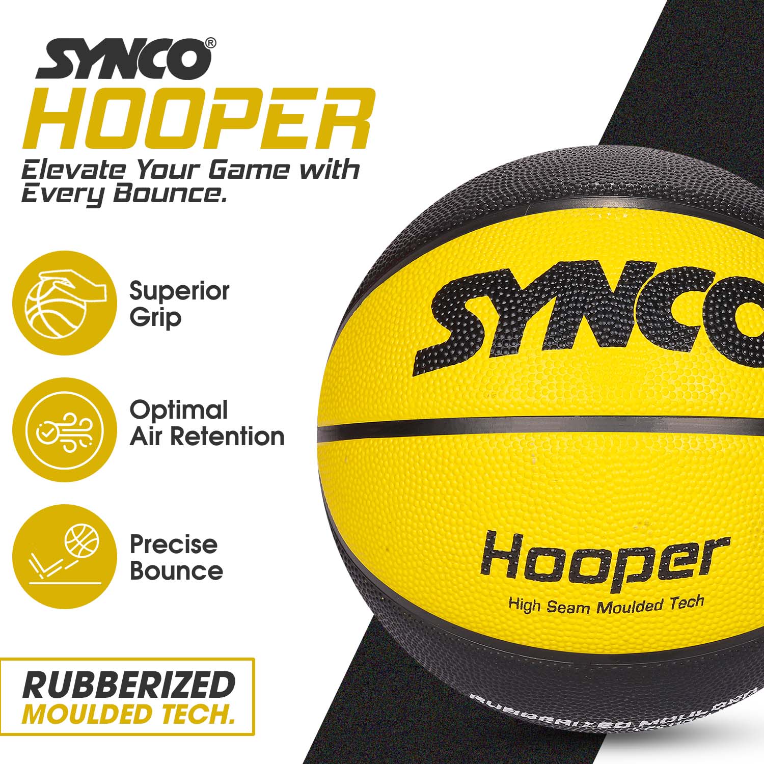 Synco Hooper series Basketball yellow black features