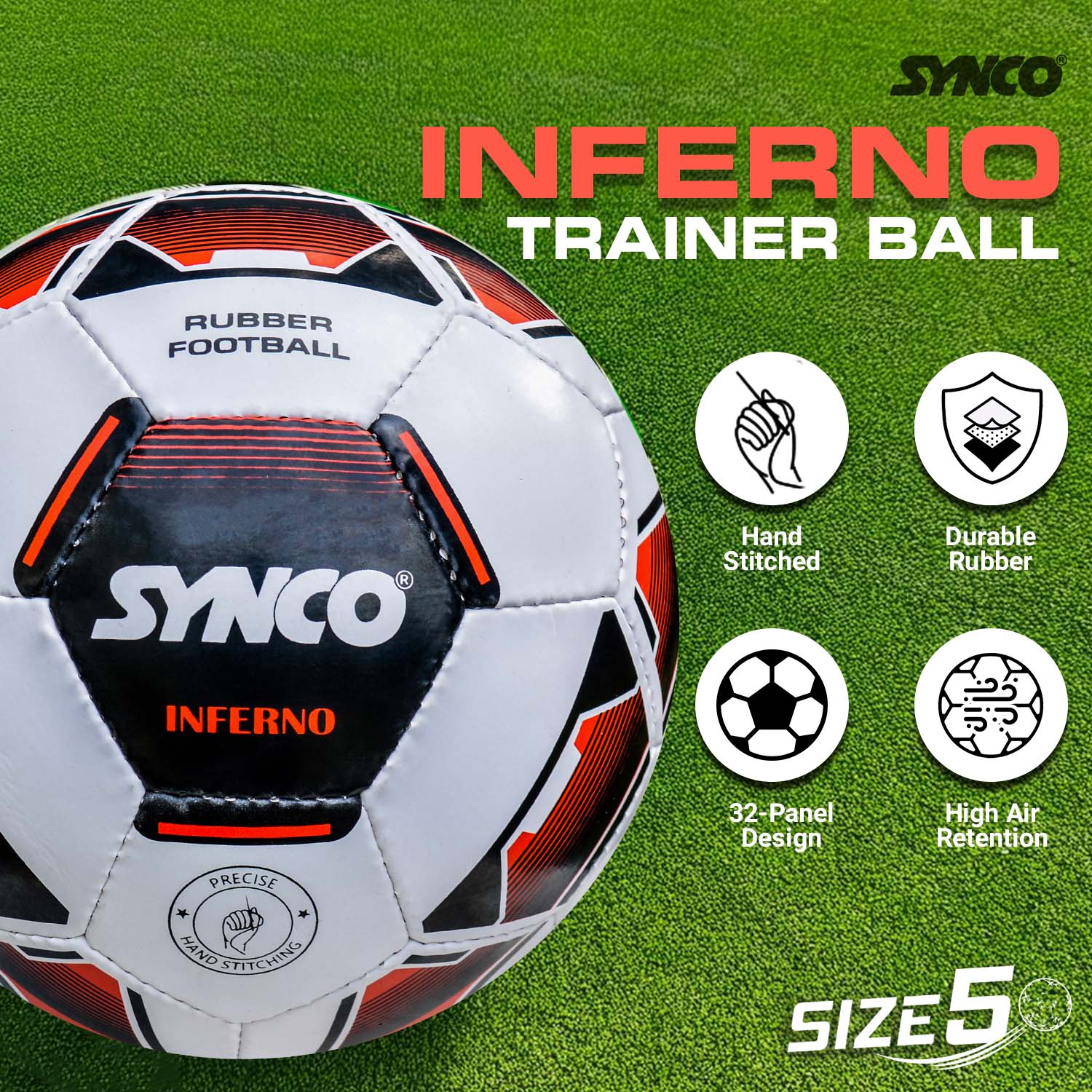 Synco Inferno Trainer football white features 