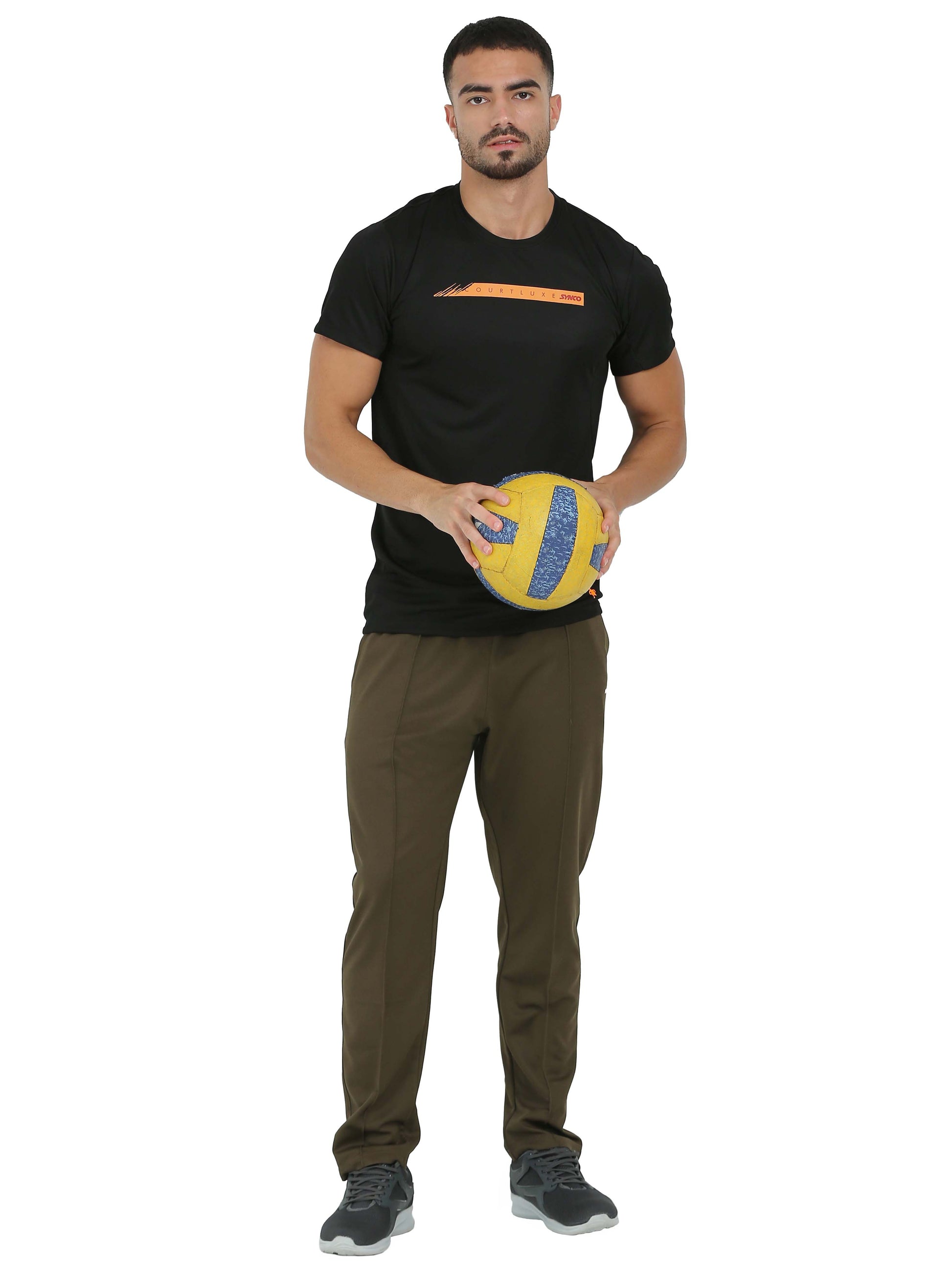 Synco Luxe Performance Sports Tshirt Black Front