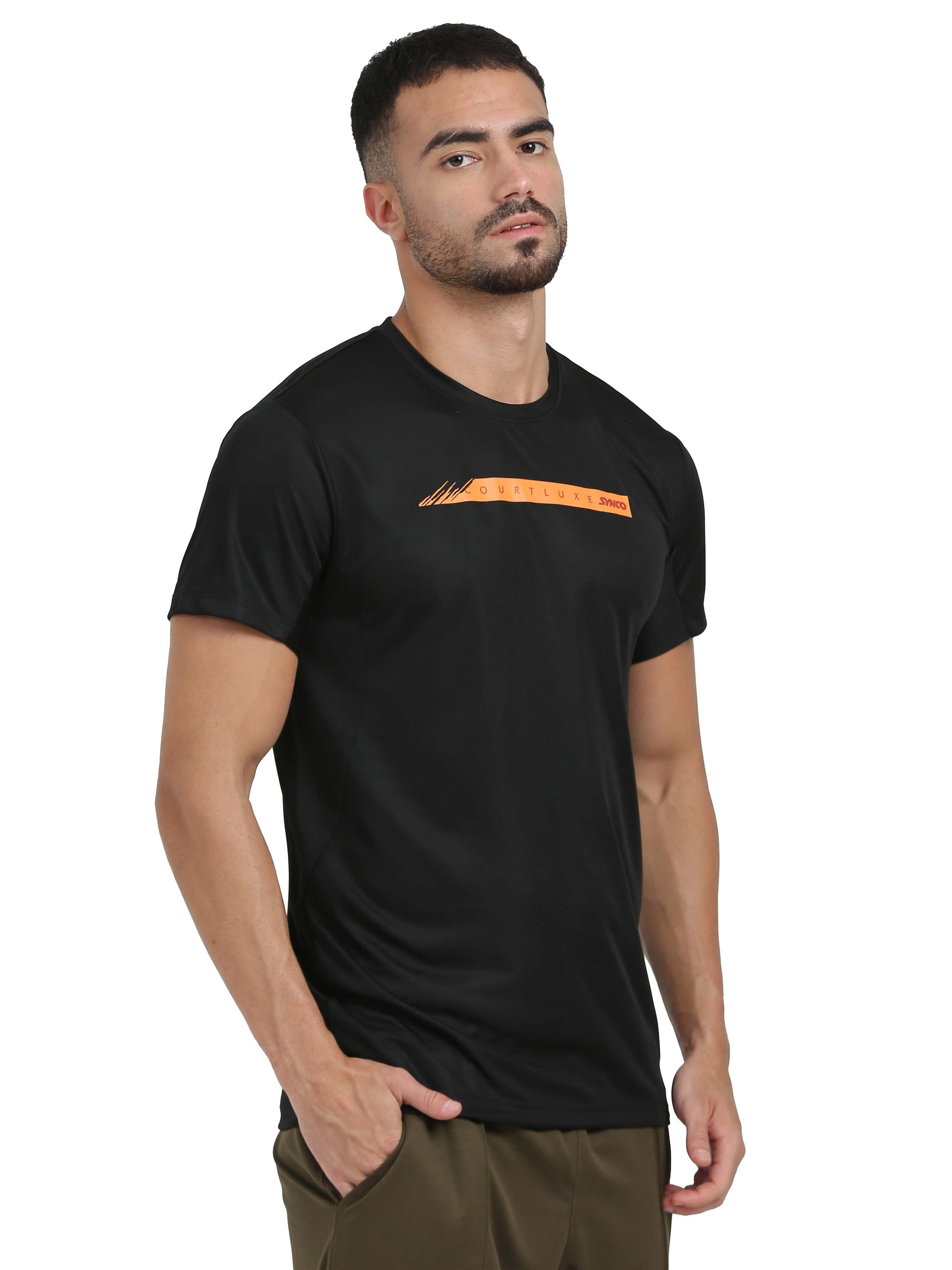 Synco Luxe Performance Tshirt Black side front