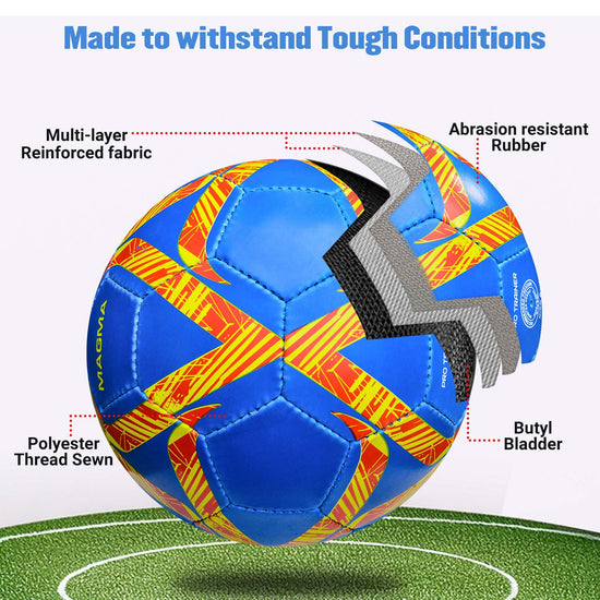 Synco Magma Club football- Rubber Hand Stitched  construction blue