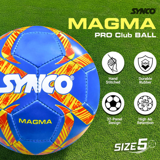 Synco Magma Club football- Rubber Hand Stitched  blue features
