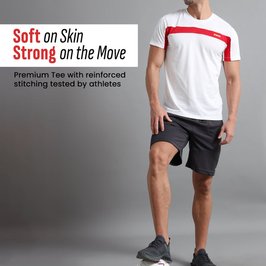 Synco Arctic Plus Sports Tshirt for Men white colour front with football 