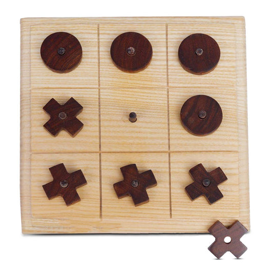 Synco Noughts & Crosses Tic Tac Wooden Game front