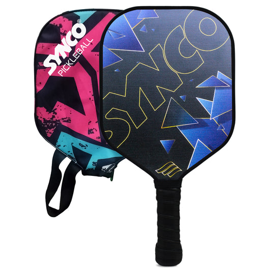 Synco PickleBall Paddle slash Blue Set with cover front