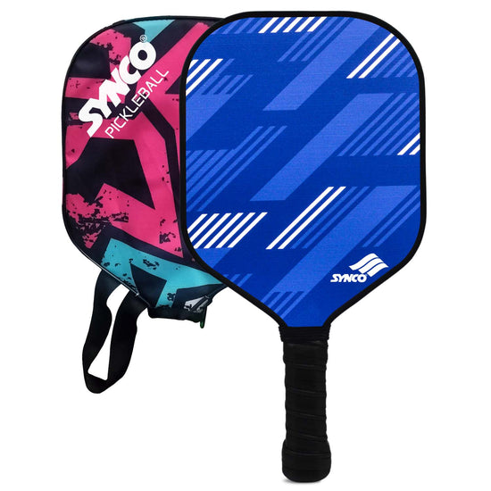 Synco PickleBall Paddle slash Blue Set with cover front