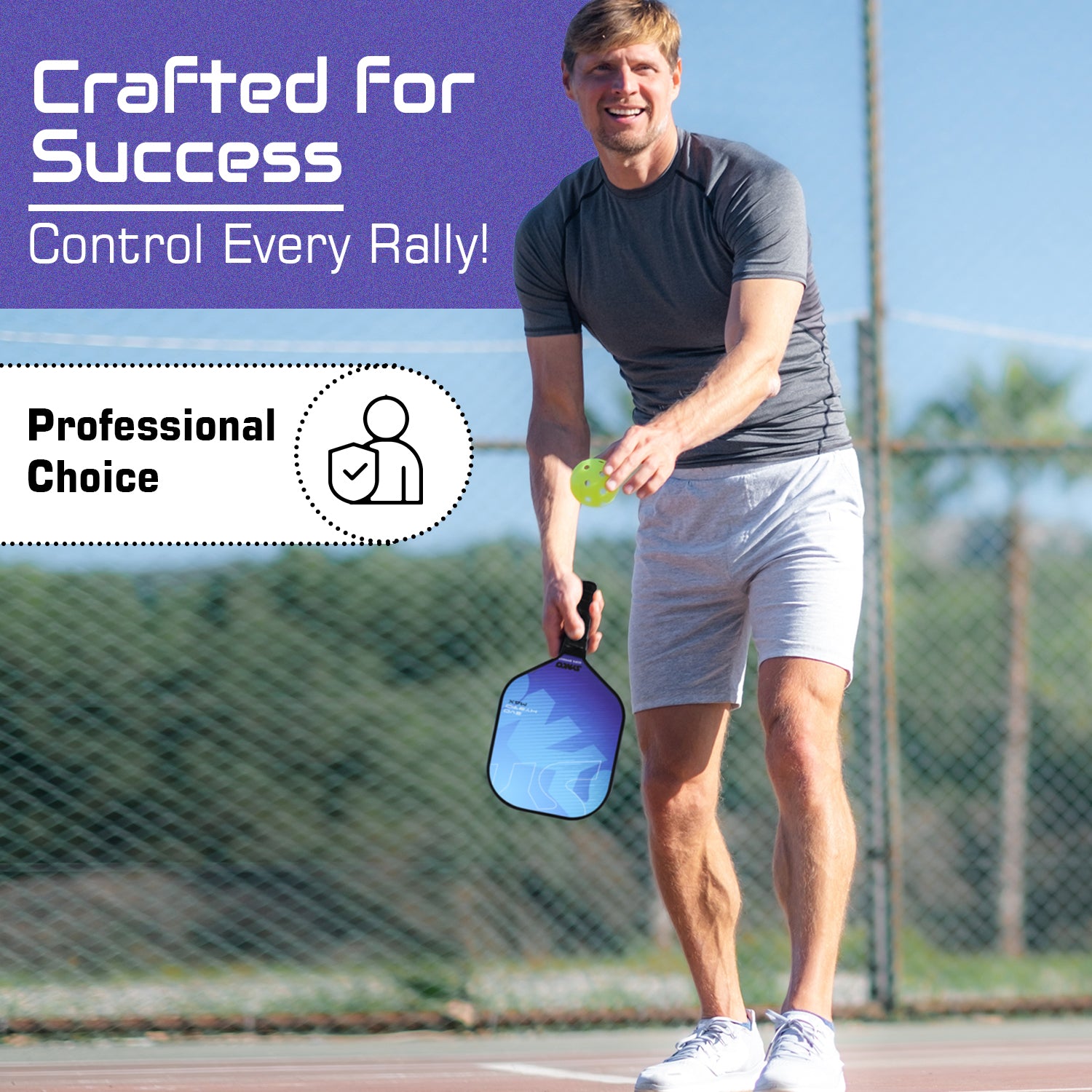 Synco  professional Pickleball Paddle Set Hybrid Max Blue 