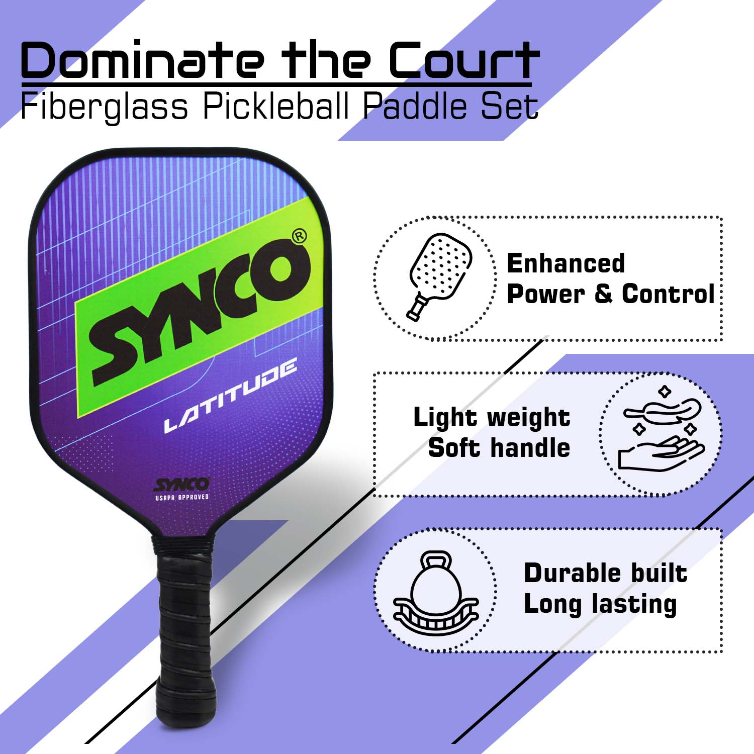 Synco Pickleball Paddle Set Latitude Blue benifits