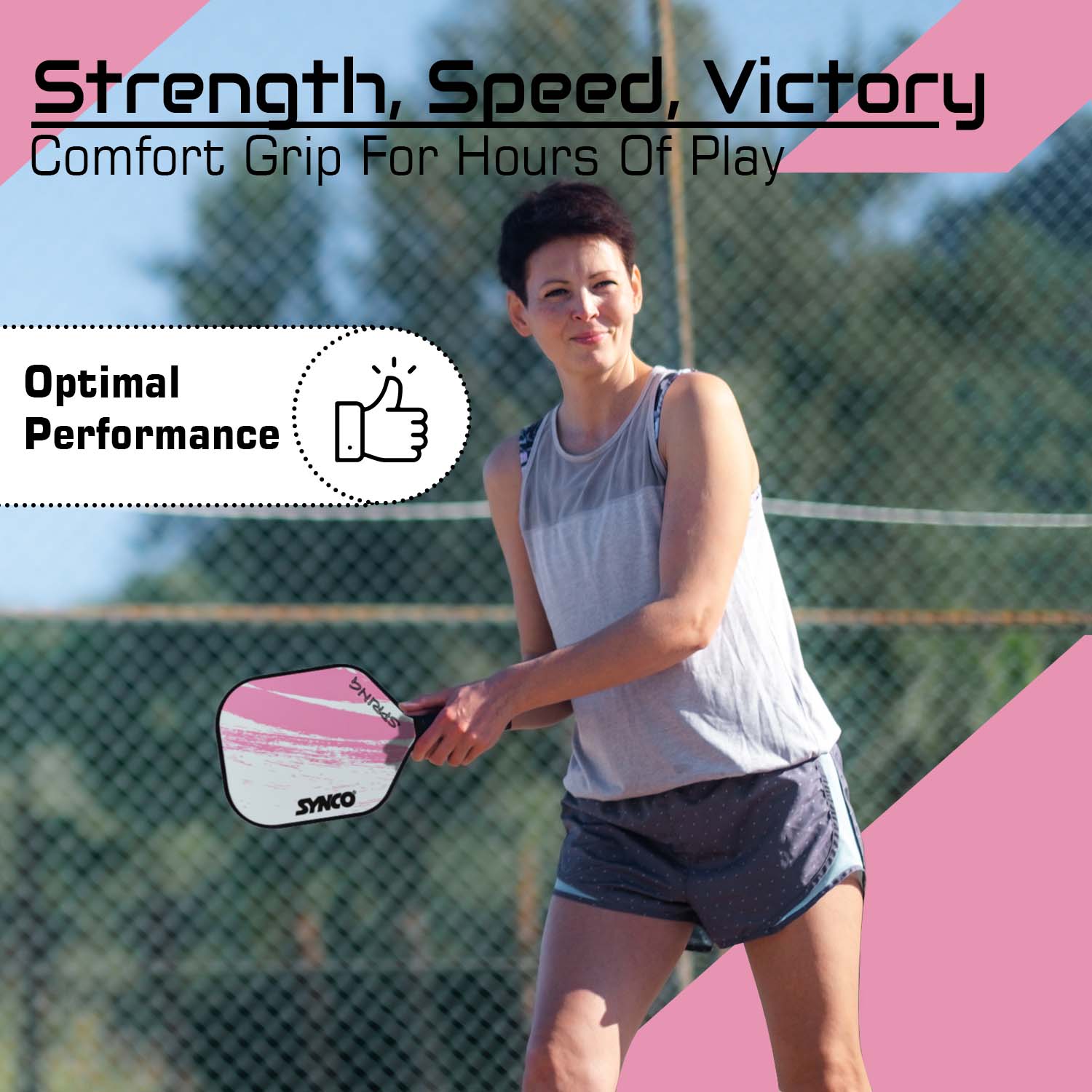 Synco Pickleball Paddle Set Spring pink optimal performance