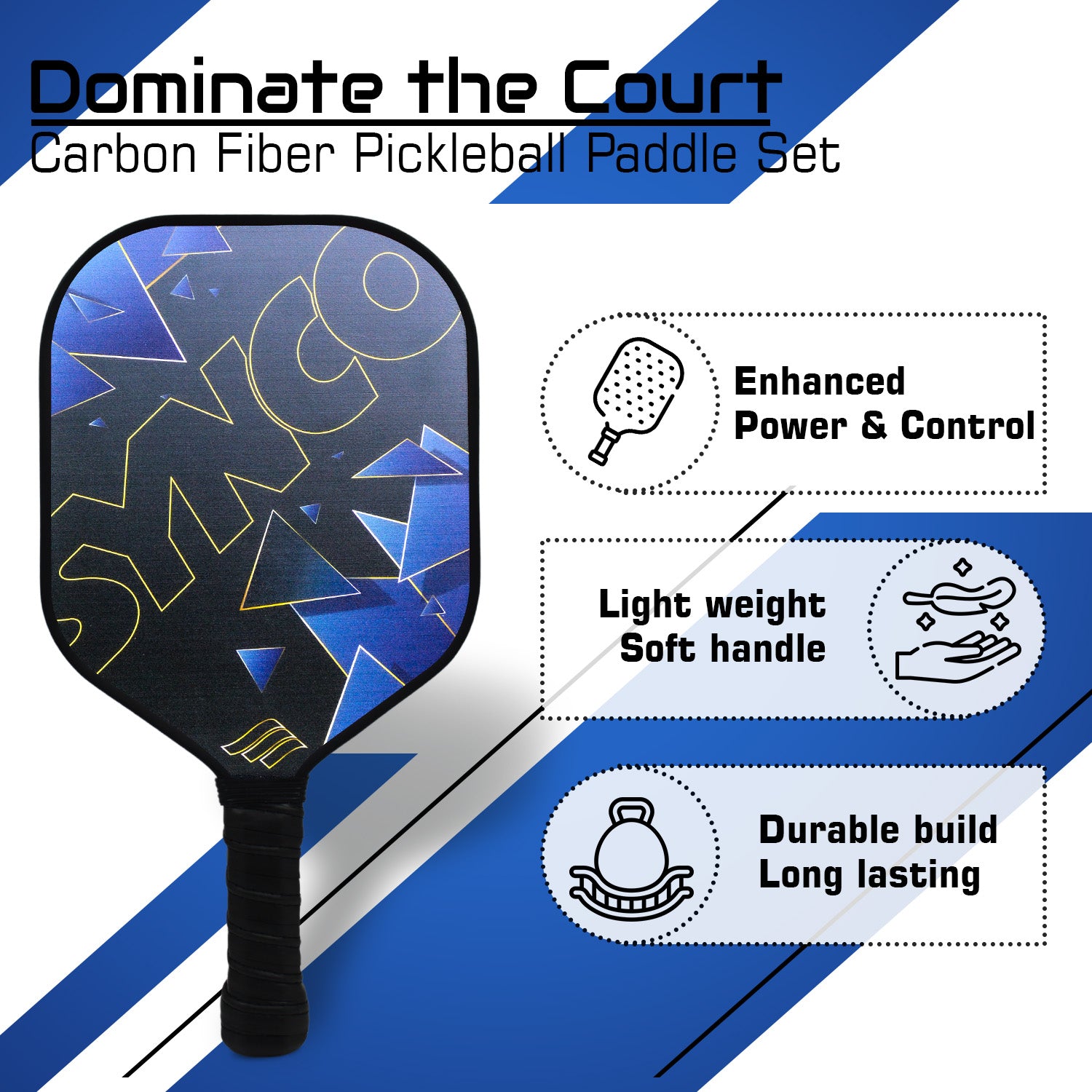 Synco Pickleballs Racket Set  Comfort
