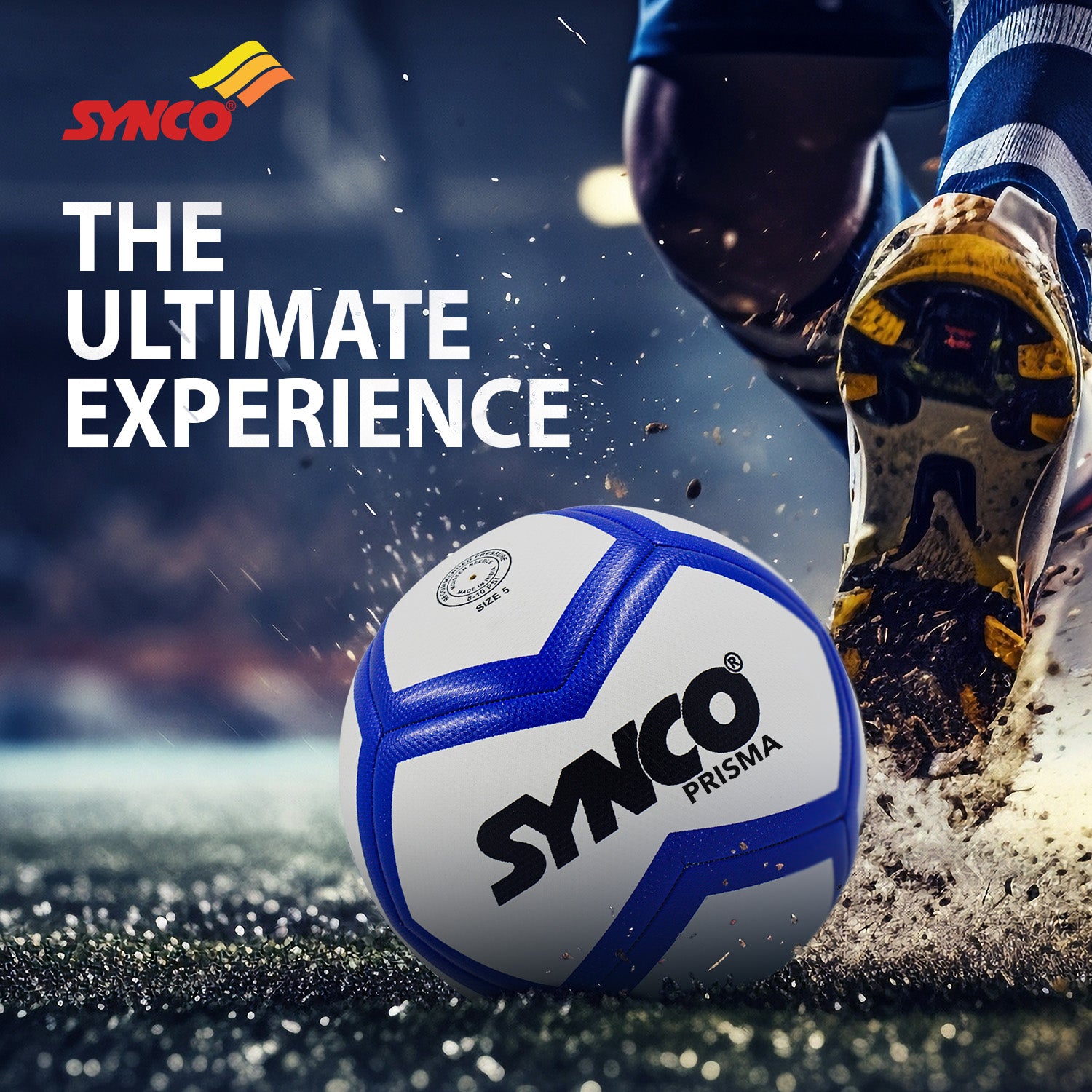 Synco Prisma  ultimate experience Football  Professional Soccer Ball comes with Hydra Lock Tech 