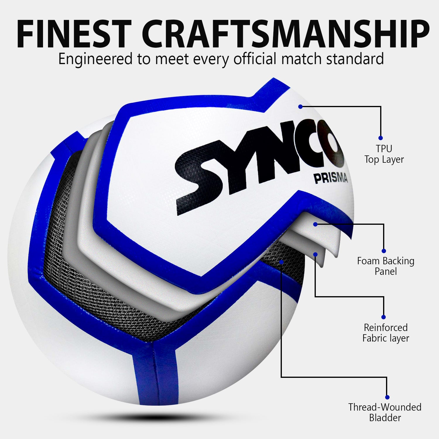 Synco Prisma Football with finest craftsmanship  construction