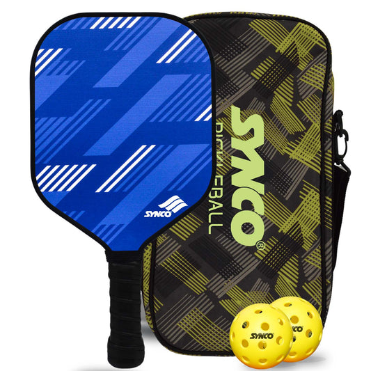 Synco Slash PickleBall Paddle with set of 4 yellow PickleBall