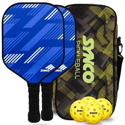 Synco Slash PickleBall Paddle with set of 4 yellow PickleBall