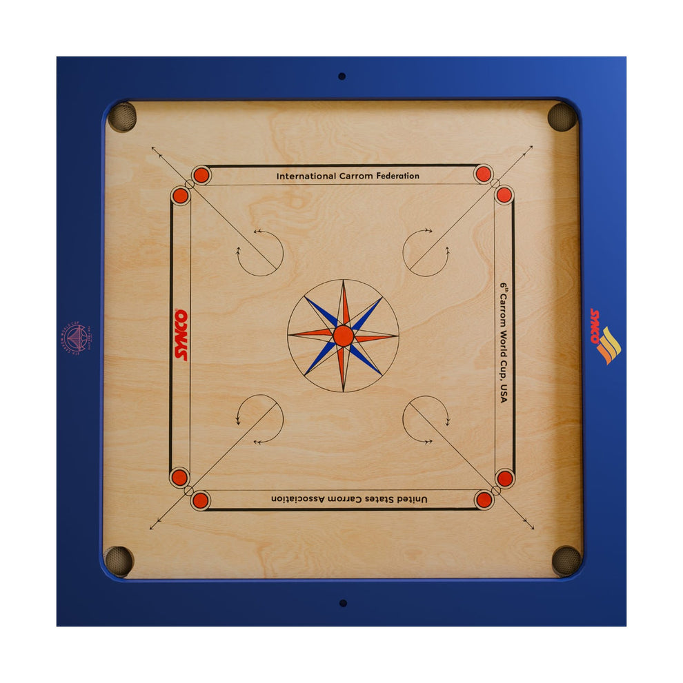 Carrom Rom Synco World Cup Special Edition 20 mm Full size carrom board – Synco Sports