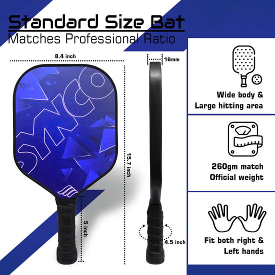 Synco PickleBalls Paddles Blue Size Ratio