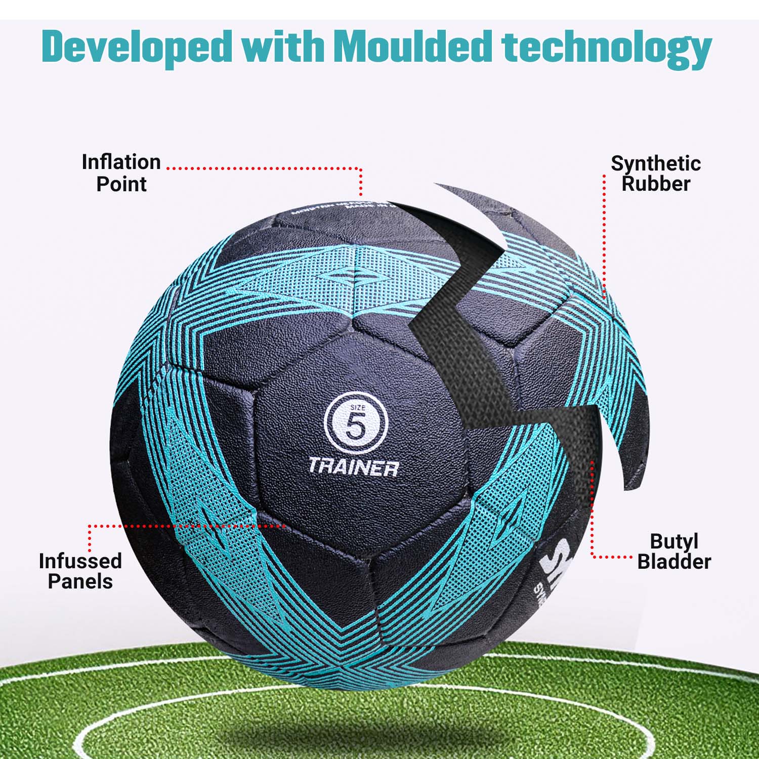 Synco Synergy Trainer football  Rubber Moulded black build quality