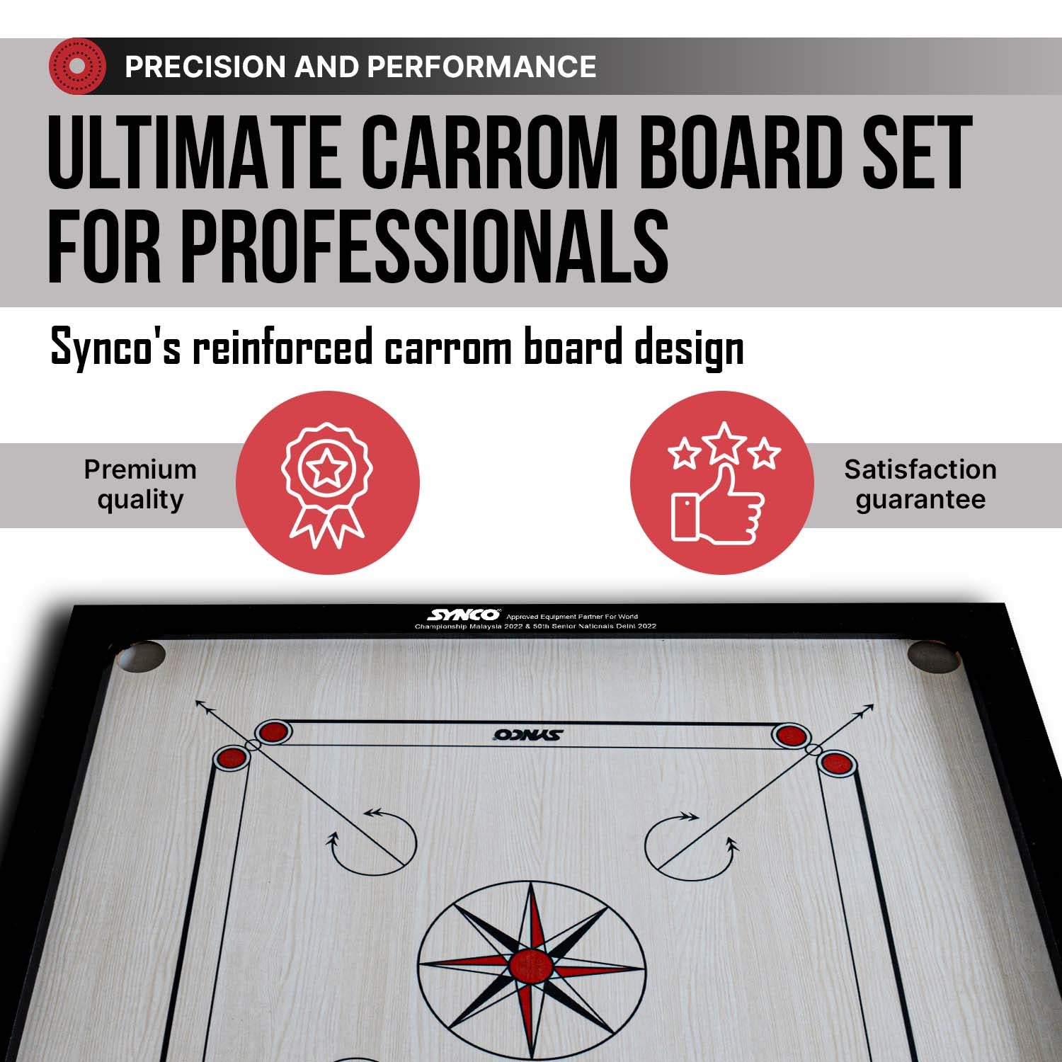 Synco  wooden Carromboard Set 