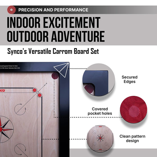 Synco Wooden carromboard set 