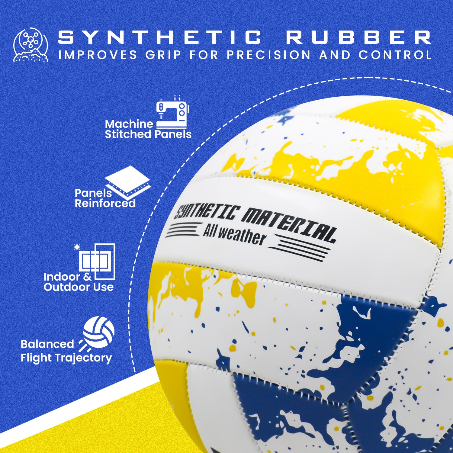 Synco Victory Rubber Volleyball features