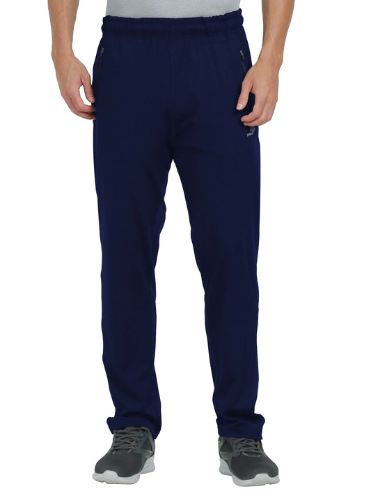 Synco Vogue Performance Trackpants For Men in Navy blue colour front 