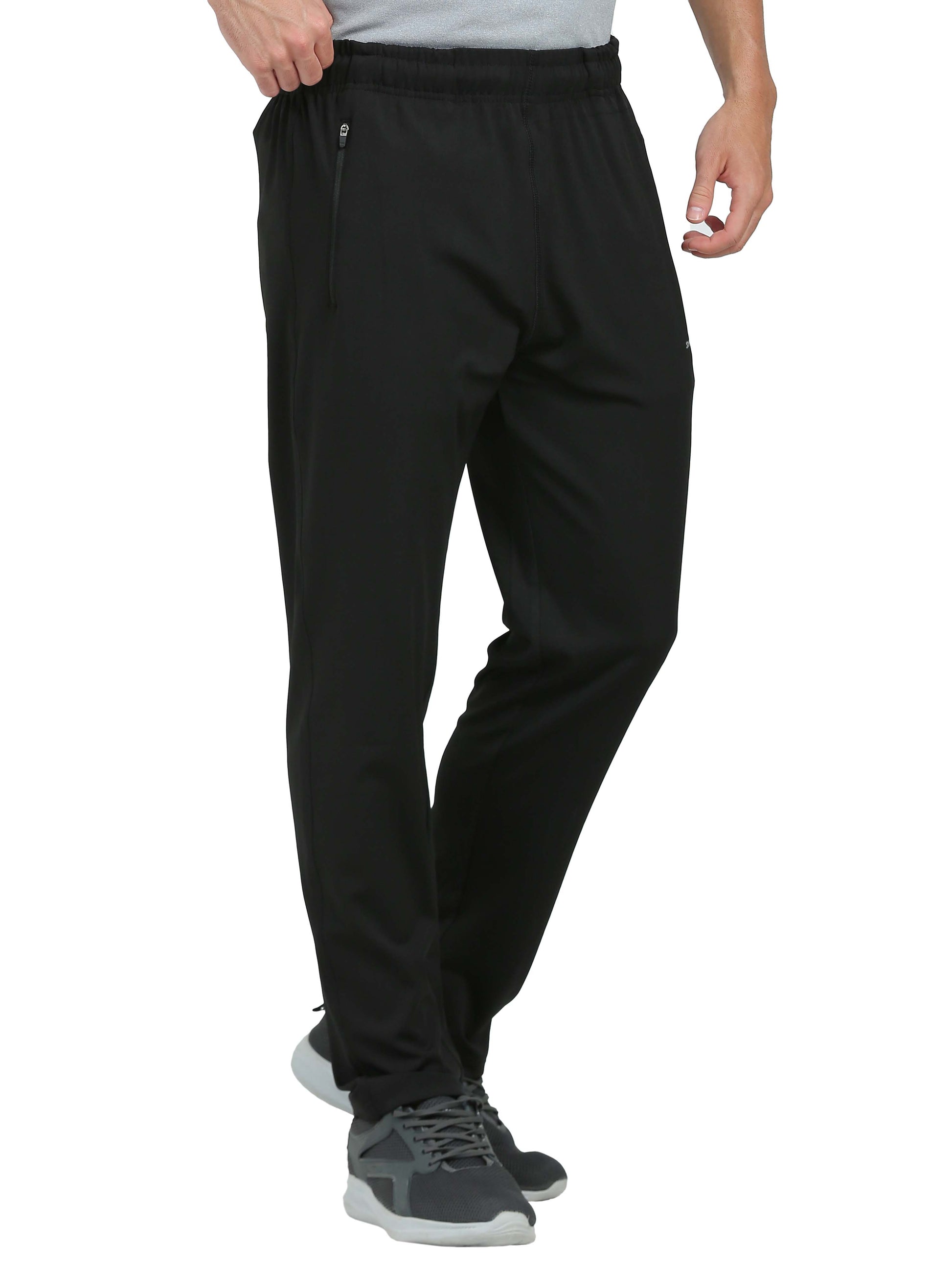 Synco Vogue Performance Trackpants For Men colour black side front 