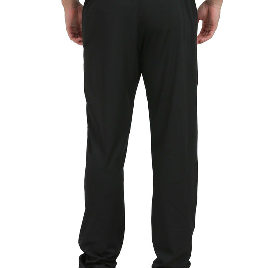 Synco Vogue Performance Trackpants For Men in Black colour back 