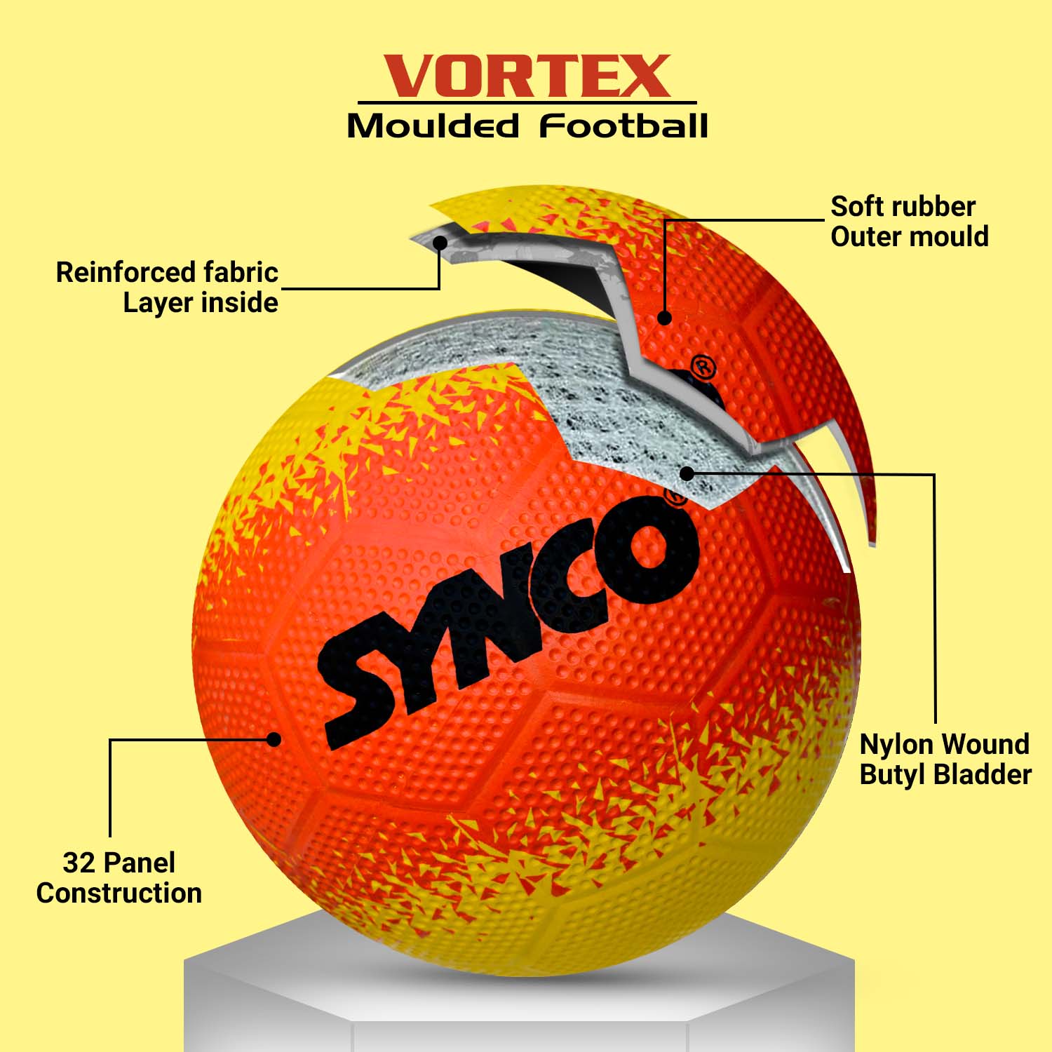 Synco Vortex Football moulded construction layers