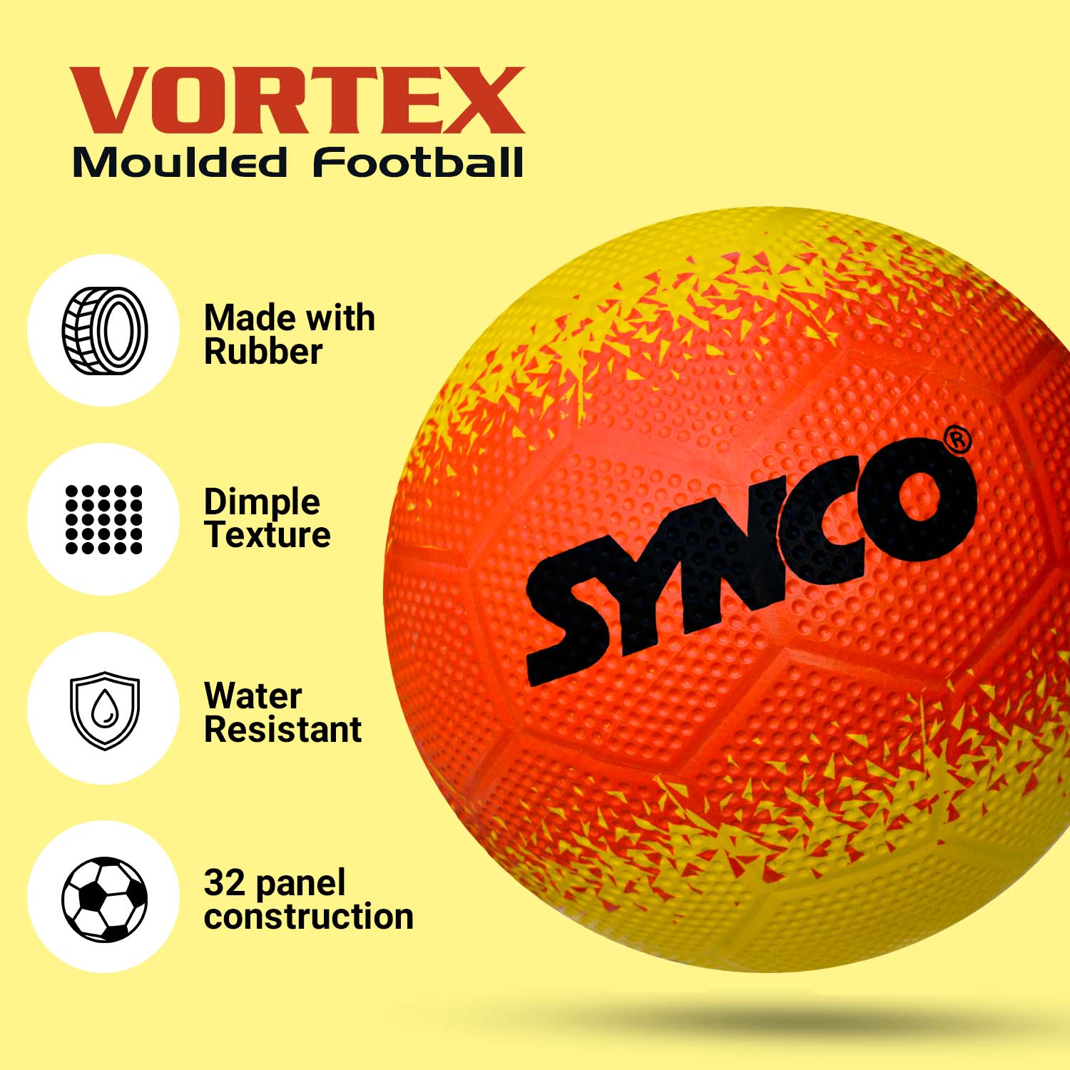 Synco Vortex Football moulded features