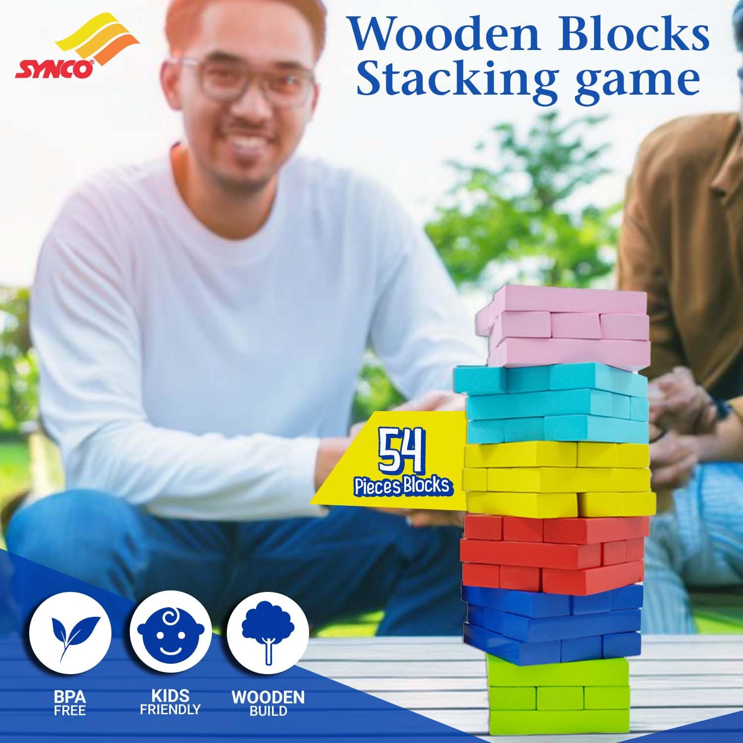 54Pieces Block Of Synco Mini Tumbling Tower