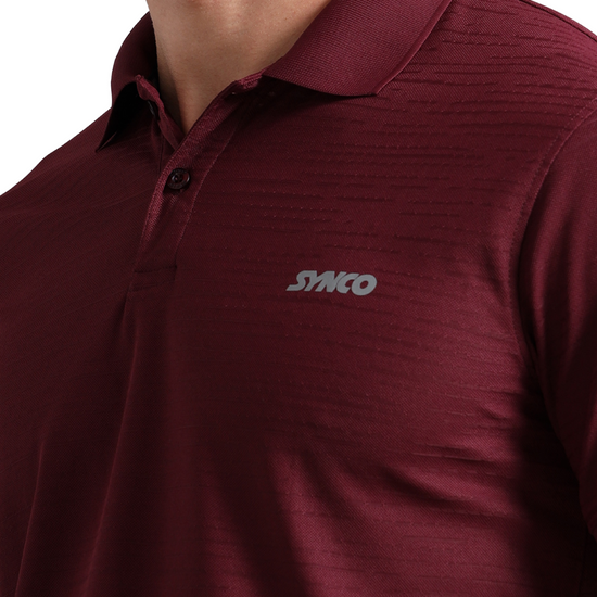 Synco Zen Polo Tshirt for Men(Maroon) side top 