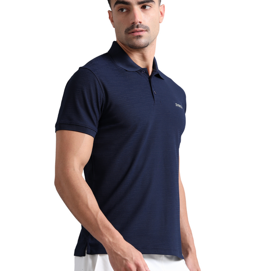 Synco Zen Polo Tshirt for Men Blue side front 